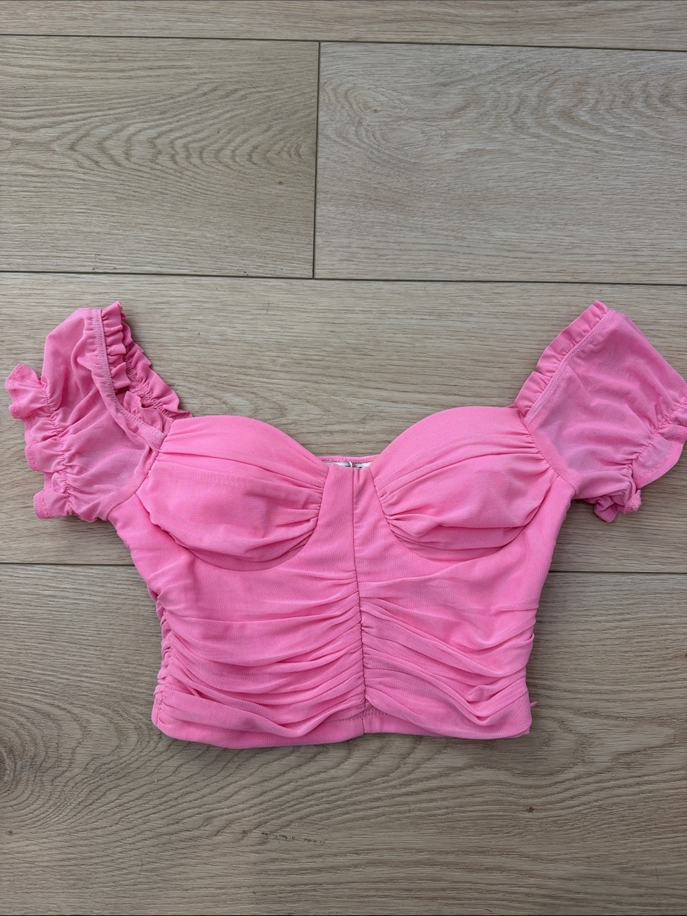 Princess Polly Pink Ruched Sweetheart Crop Top